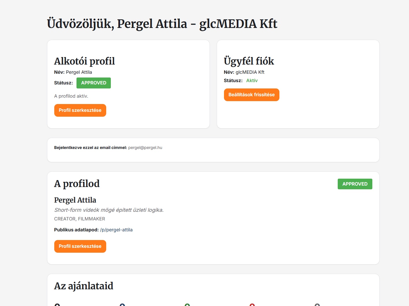 Így működik a limen.hu: Creator, Ügyfél vagy Hibrid - ugyanaz a logika, más szerep